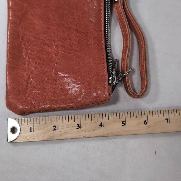 Maxon Collection Italy Leather Crossbody Burnt Orange Brown Adjustable Strap - Picture 7 of 13